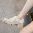 thumbnail image 6 of Lufly Lady Style Slope Heeled Casual Shoes Hollow Out Breathable Thick Heeled Lace Up Deep Mouth Single Shoes Retro Thick Heeled Style Casual Shoes, 6 of 6