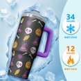 thumbnail image 4 of 30oz Halloween Tumbler with Handle – Skeleton Pumpkin Haunted Drinkware with Lid and Straw – Gothic Travel Cup – Trick or Treat Gifts, 4 of 5