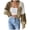 Brown, variant on Ediodpoh Women Cropped Cardigan Open Front Long Sleeve Ribbed Knit Cardigan Sweaters for Women Cute with Color Block Red L