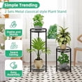 thumbnail image 2 of Simple Trending Round Plant Stand Indoor Outdoor, Waterproof Metal Tall 31” Plant Shelf Holder, Heavy Duty Flower Pot Display Rack, 2 Pack, Black, 2 of 6