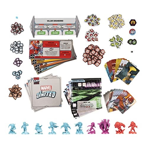 Juego de mesa X-Men Marvel United con cartas y héroes coleccionables Figuras de villano F Spin Master Games