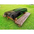 thumbnail image 1 of Waterfall Outdoor Tablecloth, Waterfalls side Valley in Indonesia with Southeast Asian Bushes above Hills, Decorative Washable Fabric Picnic Table Cloth, 58 X 84 Inches,Green and Brown, by Ambesonne, 1 of 2