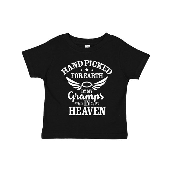 Inktastic Handpicked for Earth By My Gramps in Heaven with Angel Wings Boys or Girls Toddler T-Shirt