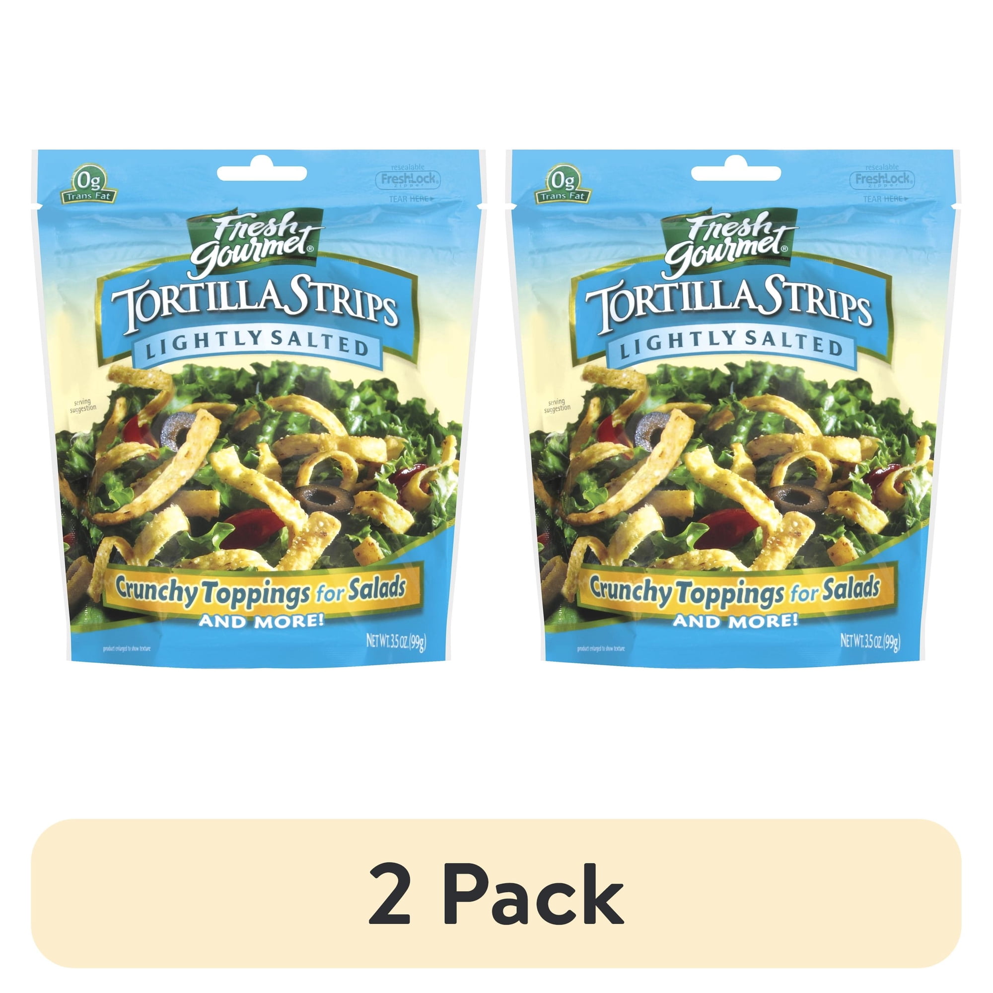 (2 pack) Fresh Gourmet Lightly Salted Tortilla Strips Salad Toppings 3.5 oz
