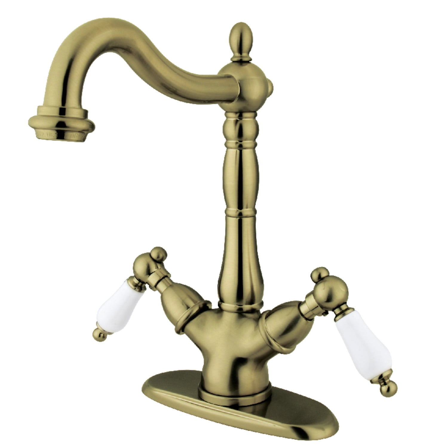 Kingston Brass KS1493PL Vessel Sink Faucet, Vintage Brass