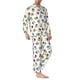 thumbnail image 2 of Fotbe French Bulldog With Coffee Cup Pijama de Hombre con Estampado de Manga Larga, Conjunto de 2 Piezas, Ropa de Dormir Suave y Cómoda con Bolsillos-Medium, 2 of 7