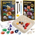 thumbnail image 1 of LivinVeluris Mega Gemstone Dig Kit – Excavate 15 Real Gemstones & Crystals – Educational STEM Toy for Kids 3+ with Dig Tools, Magnifier & Guide Bundle, 1 of 6