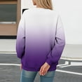 thumbnail image 4 of XPMWRP Women's Gradient Trendy Sweatshirt Casual Long Sleeve Crew Neck Pullover Loose Fall Winter Warm Sweatshirt Purple XL, 4 of 4