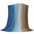 thumbnail image 6 of Blue Brown Blanket Soft Cozy Warm Throw Blanket for Couch, Plush Fuzzy Flannel Fleece Blankets for Sofa, Gradient Wood Grain Farmhouse Country Bed Blankets Lightweight Gifts for Women, 40"x60", 6 of 9