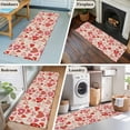 thumbnail image 6 of Valentine's Day Washable Area Rug 2 x 6 ft Vintage Red Stripes Plaid Love Heart Linen Texture, Soft Non Slip Rugs Stain Repellent Indoor Felt Carpet for Living Dining Room Bedroom Home Office, 6 of 9