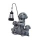 thumbnail image 2 of Estatua de resina con luz solar de perro de jardín creativo para decoración de exteriores en el patio. Estilo A, 2 of 9