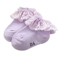 thumbnail image 1 of Diconna Baby Girls Lace Socks Solid Color Soft Ruffled Anklet for Infant Little Kids, 1 of 6
