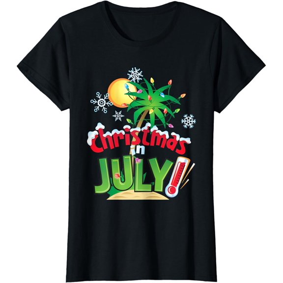 Funny Christmas in July Shirt Summer Beach Vacation Xmas T-Shirt
