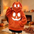 thumbnail image 2 of WAYUTE Sweatshirts for Girls Halloween Pumpkin Zipper Hooded Sweatshirt for Kids Youth Soft Lined Thermal Fall Outfits Casual Holiday,Orange,Size 11-12 Y, 2 of 7