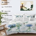 thumbnail image 3 of Queen 4 Piece Bedding Set Spring Flower Green Eucalyptus Leaves Soft Breathable Duvet Cover and Pillowcase, Hydrangea Floral Still Life Duvet Cover Set Bed Sheets for Bedroom Dormitory Guest Room, 3 of 9