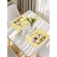 thumbnail image 5 of Yellow Sunflowers Placemats Set of 8, Gnomes Farmhouse Botanical Bee Placemats for Dining Table, Place Mats for Kitchen Tabletop, Waterproof Wipeable Dining Table Mats Set, 5 of 9