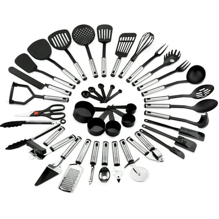 Best Choice Products 39-Piece Home Kitchen All-Purpose Stainless Steel and Nylon Cooking Baking Tool Gadget Utensil Set for Scratch-Free Dishes,