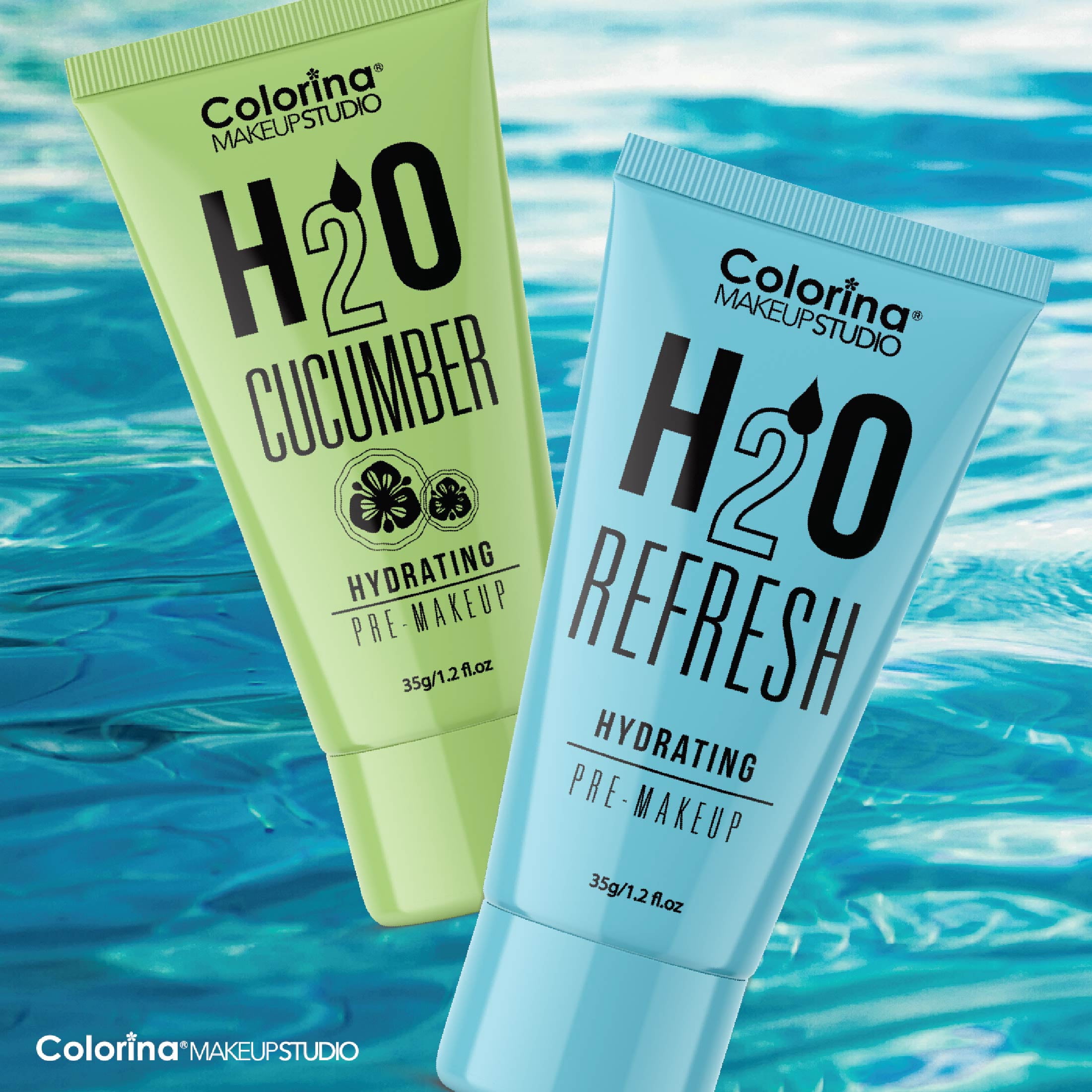Colorina Makeup Studio H2O Refreshing Hydrating Pre Makeup Foundation Primer 1.2 oz