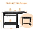 thumbnail image 2 of Gril Extérieur Four à Pizza Préparation des Aliments Chariot Bbq Support Table 43,5 Pouces avec Roues de Rangement Comptoir Élargi, Noir, 2 of 8