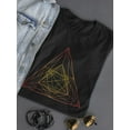 thumbnail image 3 of Red Golden Geometric Triangle T-Shirt Women -Image by Shutterstock, Female Large, 3 of 4