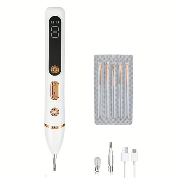 HLONK Light Beige Label Beauty Pen 9-level Adjustable Electric Home Beauty Tool Light Beige Label Removal Pen with LCD Screen Suitable for Both Men And Women Microdermabrasion