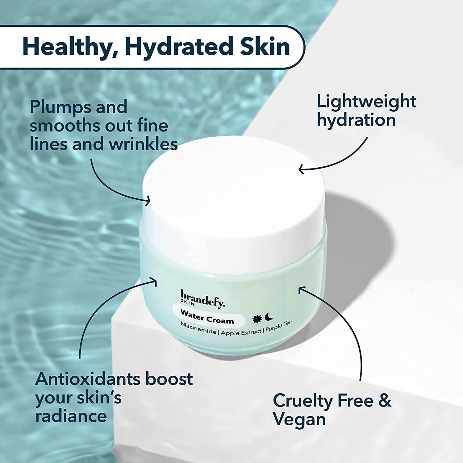 Brandefy Water Cream Refresh Moisturizer Cream, 1.6 fl oz