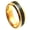 Yellow & Black, variant on Gold-Tone Plated Tungsten Black Blue Carbon Fiber Eternity Ring Size 15