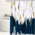 thumbnail image 6 of Dznils Blue and White Ombre Shower Curtain with Hooks, Abstract Modern Fabric Bathroom Curtain, 72" x 72", 6 of 12
