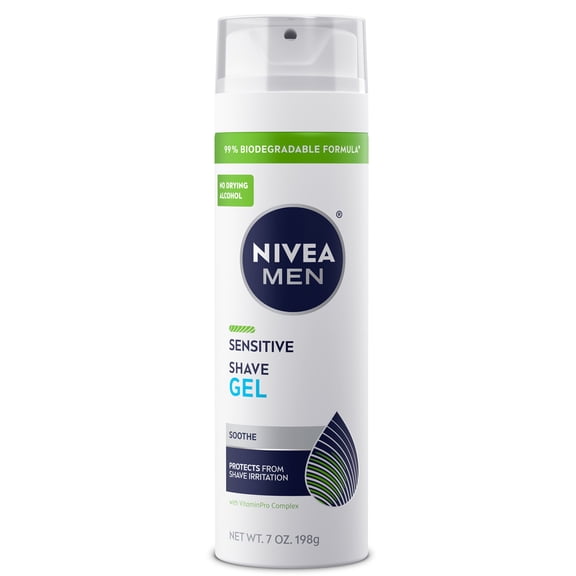 NIVEA MEN Sensitive Shave Gel for Sensitive Skin, with VitaminPro Complex, 7 oz
