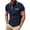 #01Navy, variant on Mens Casual Trim Polo Shirts Short Sleeve Color Block Athletic Golf T Shirts Chest Pocket Fashion Loose Fit Tops M