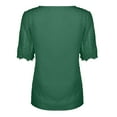 thumbnail image 5 of Hfyihgf Women's V Neck Lace Crochet Tops Casual Loose Summer Short Sleeve Swiss Dot Tops Tunic Shirts Blouses(Green,L), 5 of 8