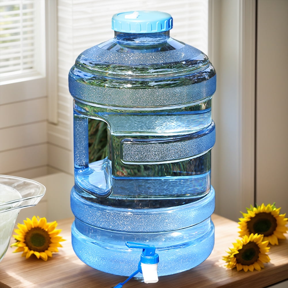 JCMZJ Empty 5 Gallon Water Jug with Faucet, Plastic Mineral Water Bottle with Handle - Reusable Mineral Container for Outdoor Camping Backpacking Supplies