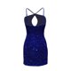 thumbnail image 5 of Gibobby Vestidos de fiesta elegantes Elegante vestido de noche con escote en V profundo y color con lentejuelas, perfecto para hospedaje y banquetes(Azul,XL), 5 of 5
