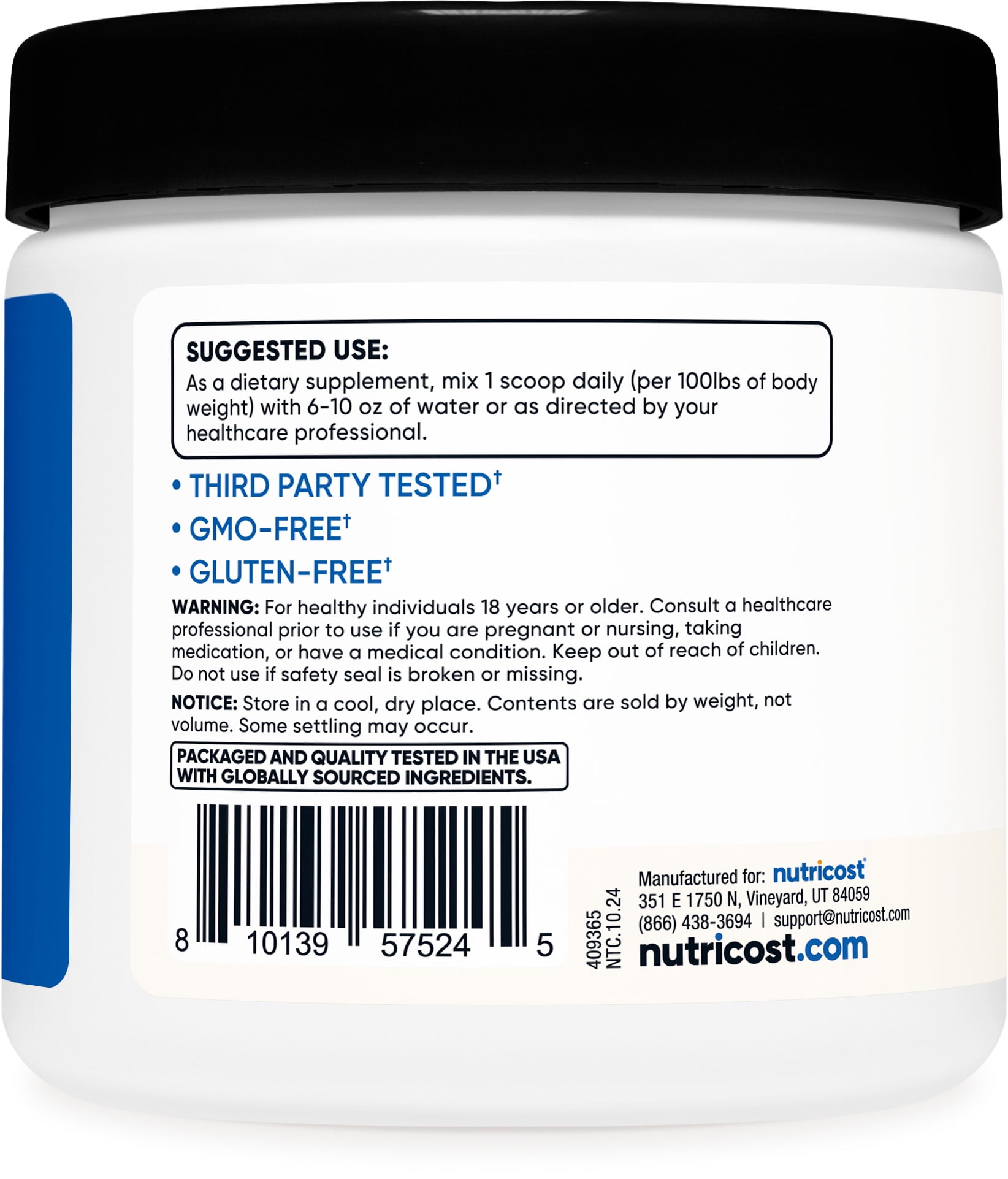 Nutricost Creatine HCl Powder (8 OZ) - Made With CON-CRET Creatine, 300 Servings