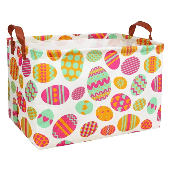 NIETEIN Easter Basket Empty Kid Personalized Large Easter Egg Basket (1 Pack)