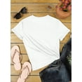 thumbnail image 2 of Women's Casual Short Sleeve T-Shirt With Cartoon Bear Print, Summer Graphic Tees Women Tops, 2 of 5
