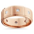 thumbnail image 1 of 3/4ct Princess Cut Mens Comfort Fit Diamond Ring 14K Rose Gold, 1 of 1