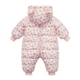 thumbnail image 3 of GYRATEDREAM Baby Girls Snowsuit Infant Winter Clothes Newborn Hooded Jacket Toddler Jumpsuit Coat Newborn Baby Bear One Piece Outfit Suit, 3 of 9