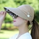 thumbnail image 3 of Sombreros de sol para mujer viseras pesca Fisher playa gorra de protección UV negro Casual para mujer gorras de verano cola de caballo ala ancha, 3 of 5