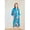Lake Blue, variant on Women's Ice Silk Long Robe Kimono Style, with Belt and Pockets, Lightweight Breathable Bathrobe for Summer, S-3XL,L,Olive Green