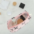 thumbnail image 5 of Unique Bargains 1 Pc Bow Pattern Makeup Bag for Travel Pink Black Polyester, 5 of 6
