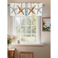 thumbnail image 2 of Blue Beige Coastal Beach Curtain Valances for Windows, Summer Vintage Starfish Kitchen Valance Window Treatment, Light Filtering Block Curtains for Bathroom/Bedroom/Living Room 54'' x 18'', 2 of 9