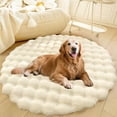 thumbnail image 5 of Lanola Deluxe Plush Dog Crate Beds, Washable Soft Shaggy Round Cat Sleeping Mat Pad, Kitten Supplies for Indoor Pets, Anti-Slip Area Rugs for Living Room Bedroom(Gray,15in), 5 of 7