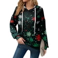 thumbnail image 3 of Hoodies For Women Oversized Winter Cute Sweatshirts Pullover Trendy Fall Clothes, Christmas Print Lightweight Design without Pockets for Comfortable Fall Winter Wear,Green,XL, 3 of 6