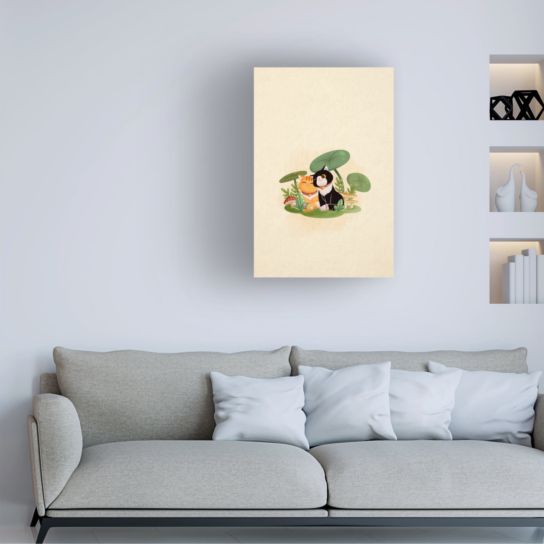Trademark Fine Art Xuan Thai Cats in Love Canvas Wall Art