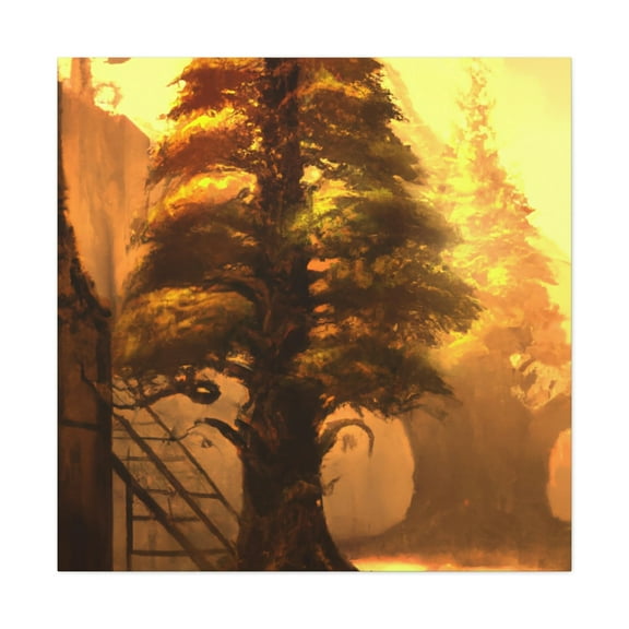 Pine Tree in SteamPunk - Canvas