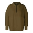 thumbnail image 4 of Topvent Women's Casual OversizedHalf Zippered Sports Shirt Long Sleeved Solid Color With Pocket Pullover Top, 4 of 7