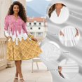 thumbnail image 6 of Uorisanigo Ice Cream Women's Midi Dress Work Long Sleeve V Neck Flowy Midi Dress Cozy Comfortable Soft Fashion Clothing, Size XL, 6 of 7