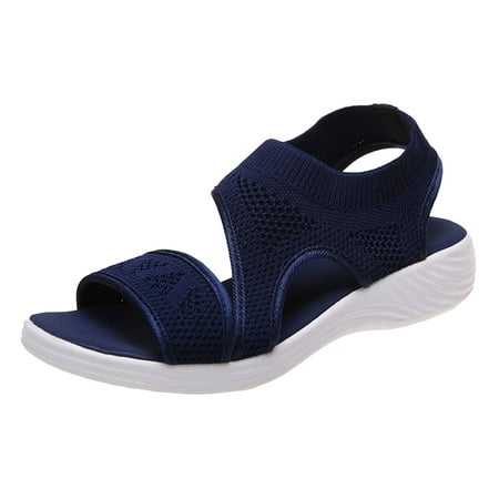 

PEASKJP Sandals for Women Casual Summer Women s Hand Woven Leather Huarache Sandal for All-Day Comfort (Dark Blue 6)
