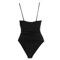 thumbnail image 2 of California Waves Womens Ribbed Lace-Up One-Piece Swimsuit, XL., 2 of 3